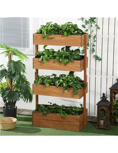 Outsunny 80 x 45 x 142cm 4-Tier Raised Garden Bed, Orange 845-585V00OG - pic 47048 | FastDaddyshop