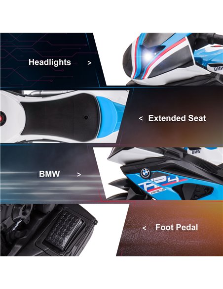 HOMCOM Licensed BMW HP4 Kids Electric Motorbike Ride-On Toy 3-Wheels 6V Battery Powered Motorcycle with Music for Girls Boy 18 - - pic 4705 | FastDaddyshop