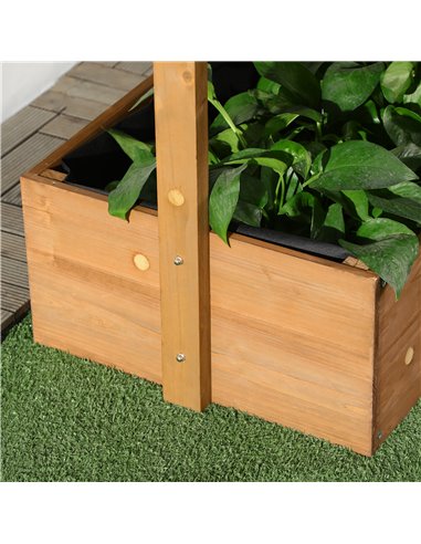 Outsunny 80cm x 45cm x 142cm 4-Tier Raised Garden Bed, Fir Wood Vertical Planter Box, Freestanding Elevated Plant Stand for Indo