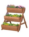 Outsunny 3 Tier Wooden Elevated Planter Box Kit, Brown 845-647BN