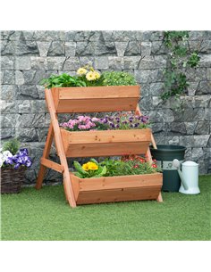 Outsunny 3 Tier Wooden Elevated Planter Box Kit, Brown 845-647BN 2