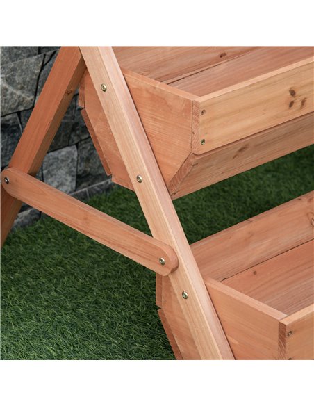 Outsunny 3 Tier Raised Garden Bed Wooden Elevated Planter Box Kit, 66L for Flower, Vegetable, Herb, 65x75x78cm, Brown 845-647BN - pic 47063 | FastDaddyshop