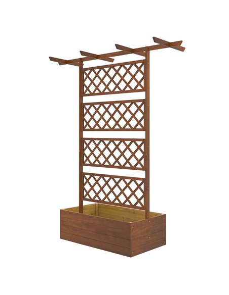 Outsunny Wooden Trellis Planter Box, Raised Garden Bed, Orange 845-999V00OG - pic 47065 | FastDaddyshop