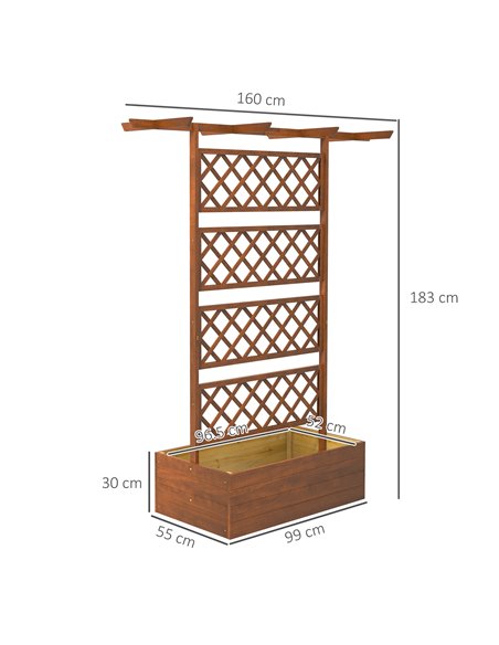 Outsunny Wooden Trellis Planter Box, Raised Garden Bed to Grow Vegetables, Herbs and Flowers, Orange 845-999V00OG - pic 47067 | FastDaddyshop