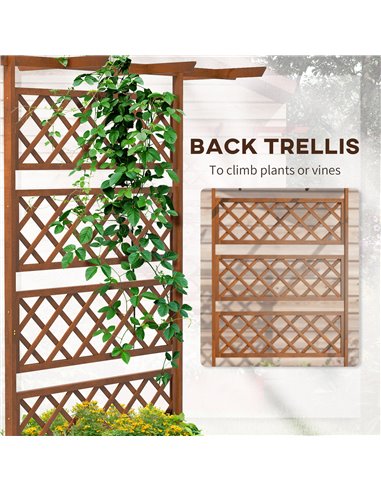 Outsunny Wooden Trellis Planter Box, Raised Garden Bed to Grow Vegetables, Herbs and Flowers, Orange 845-999V00OG