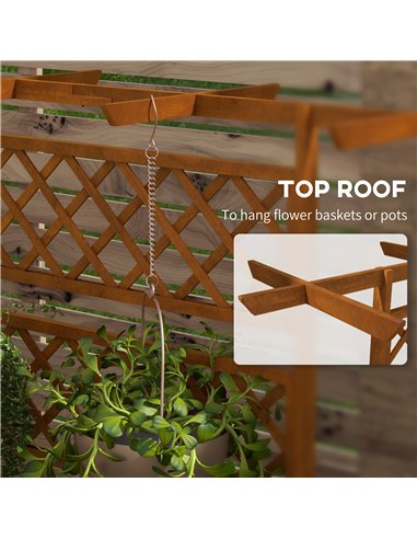 Outsunny Wooden Trellis Planter Box, Raised Garden Bed to Grow Vegetables, Herbs and Flowers, Orange 845-999V00OG