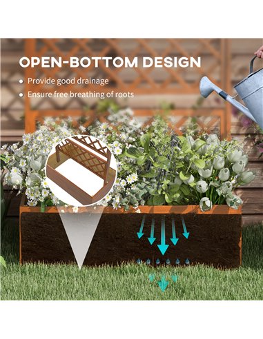 Outsunny Wooden Trellis Planter Box, Raised Garden Bed to Grow Vegetables, Herbs and Flowers, Orange 845-999V00OG