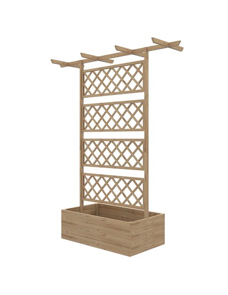 Outsunny Wooden Trellis Planter Box, Raised Garden Bed, Natural Tone 845-999V00ND - pic 47074 | FastDaddyshop