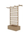 Outsunny Wooden Trellis Planter Box, Raised Garden Bed, Natural Tone 845-999V00ND