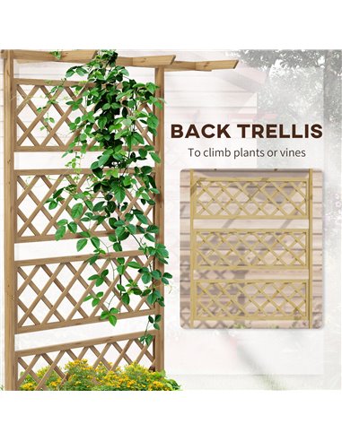 Outsunny Wooden Trellis Planter Box, Raised Garden Bed to Grow Vegetables, Herbs and Flowers, Natural Tone 845-999V00ND