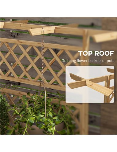 Outsunny Wooden Trellis Planter Box, Raised Garden Bed to Grow Vegetables, Herbs and Flowers, Natural Tone 845-999V00ND