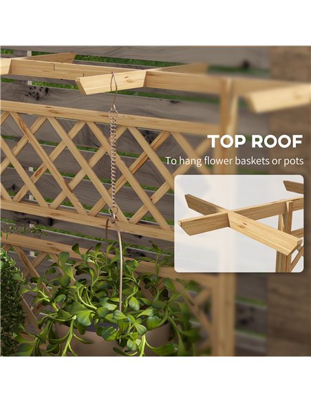 Outsunny Wooden Trellis Planter Box, Raised Garden Bed to Grow Vegetables, Herbs and Flowers, Natural Tone 845-999V00ND - pic 47078 | FastDaddyshop