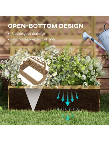 Outsunny Wooden Trellis Planter Box, Raised Garden Bed to Grow Vegetables, Herbs and Flowers, Natural Tone 845-999V00ND