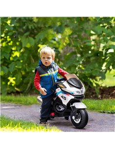 HOMCOM 12V Electric Motorbike with Training Wheels, Battery-Powered Ride on Motorbike for Boys and Girls with Pedal Lights Music