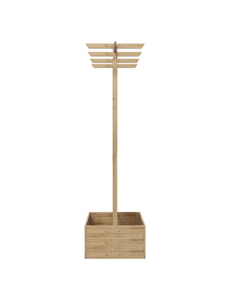 Outsunny Wooden Trellis Planter Box, Raised Garden Bed to Grow Vegetables, Herbs and Flowers, Natural Tone 845-999V00ND - pic 47080 | FastDaddyshop