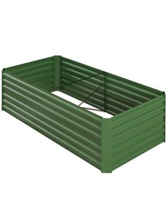 Outsunny Galvanised Steel Outdoor Planters, 180x90x59 cm, Green 845-774V00DG
