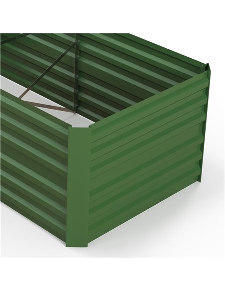 Outsunny Raised Beds for Garden, Galvanised Steel Outdoor Planters with Multi-reinforced Rods, 180 x 90 x 59 cm, Green 845-774V0 - pic 47118 | FastDaddyshop