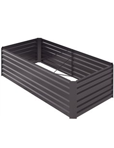 Outsunny Galvanised Steel Outdoor Planters 180 x 90 x 59 cm, Dark Grey 845-774V00CG