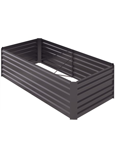 Outsunny Galvanised Steel Outdoor Planters 180 x 90 x 59 cm, Dark Grey 845-774V00CG - pic 47119 | FastDaddyshop