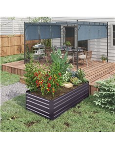 Outsunny Galvanised Steel Outdoor Planters 180 x 90 x 59 cm, Dark Grey 845-774V00CG 2