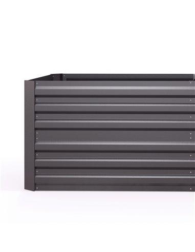 Outsunny Raised Beds for Garden, Galvanised Steel Outdoor Planters with Multi-reinforced Rods, 180 x 90 x 59 cm, Dark Grey 845-7