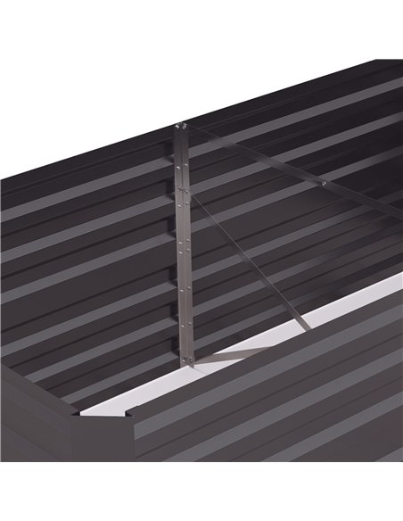 Outsunny Raised Beds for Garden, Galvanised Steel Outdoor Planters with Multi-reinforced Rods, 180 x 90 x 59 cm, Dark Grey 845-7 - pic 47126 | FastDaddyshop