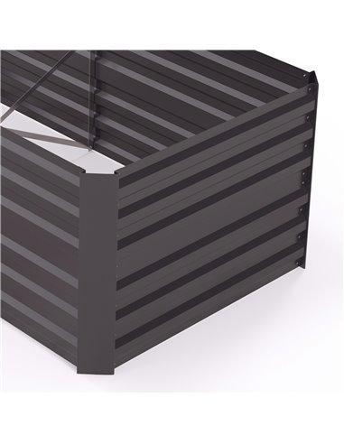 Outsunny Raised Beds for Garden, Galvanised Steel Outdoor Planters with Multi-reinforced Rods, 180 x 90 x 59 cm, Dark Grey 845-7