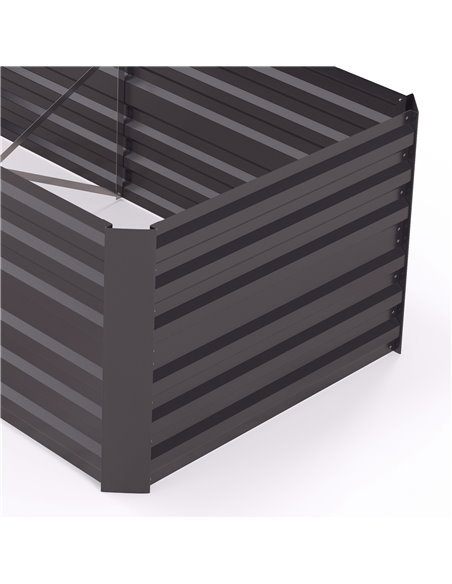 Outsunny Raised Beds for Garden, Galvanised Steel Outdoor Planters with Multi-reinforced Rods, 180 x 90 x 59 cm, Dark Grey 845-7 - pic 47127 | FastDaddyshop