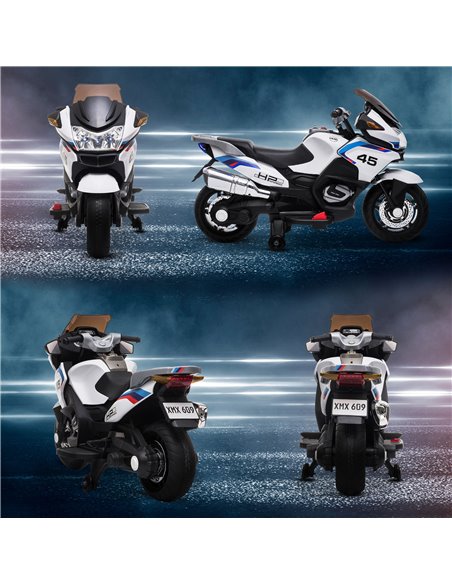 HOMCOM 12V Electric Motorbike with Training Wheels, Battery-Powered Ride on Motorbike for Boys and Girls with Pedal Lights Music - pic 4715 | FastDaddyshop