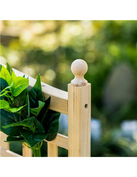 Outsunny Garden Planters with Trellis for Climbing Vines, Wood Raised Beds for Garden, Flower Pot, Indoor Outdoor, Natural 845-4 - pic 47170 | FastDaddyshop