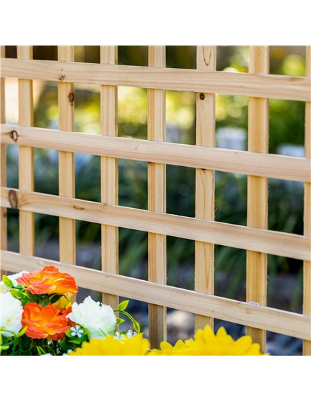 Outsunny Garden Planters with Trellis for Climbing Vines, Wood Raised Beds for Garden, Flower Pot, Indoor Outdoor, Natural 845-4 - pic 47171 | FastDaddyshop