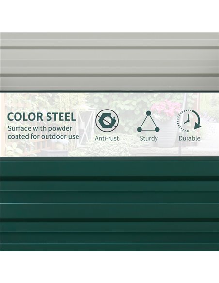 Outsunny Set of 2 Raised Garden Bed, Outdoor Elevated Galvanised Planter Box for Flowers, Herbs, 60x60x30.5cm, Green 845-041V01G - pic 47222 | FastDaddyshop