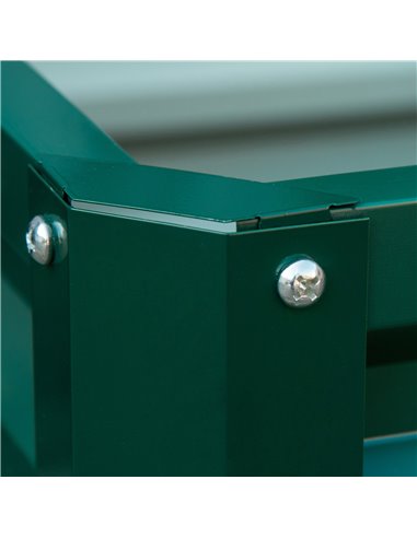 Outsunny Set of 2 Raised Garden Bed, Outdoor Elevated Galvanised Planter Box for Flowers, Herbs, 60x60x30.5cm, Green 845-041V01G