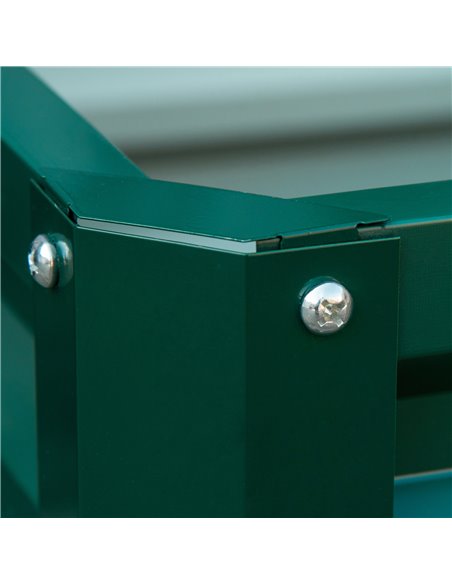 Outsunny Set of 2 Raised Garden Bed, Outdoor Elevated Galvanised Planter Box for Flowers, Herbs, 60x60x30.5cm, Green 845-041V01G - pic 47224 | FastDaddyshop