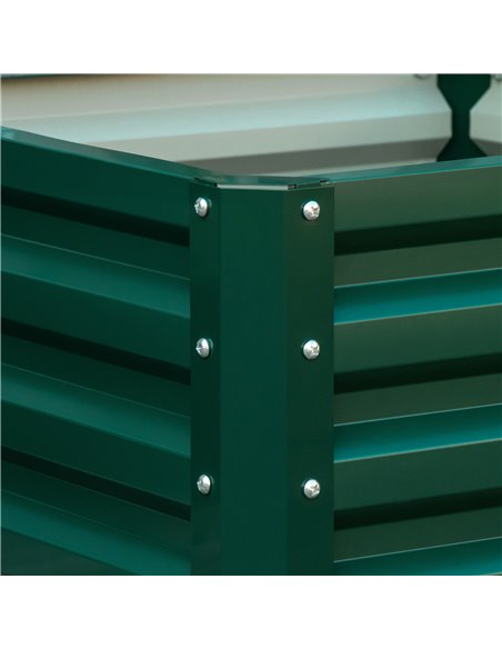 Outsunny Set of 2 Raised Garden Bed, Outdoor Elevated Galvanised Planter Box for Flowers, Herbs, 60x60x30.5cm, Green 845-041V01G - pic 47225 | FastDaddyshop