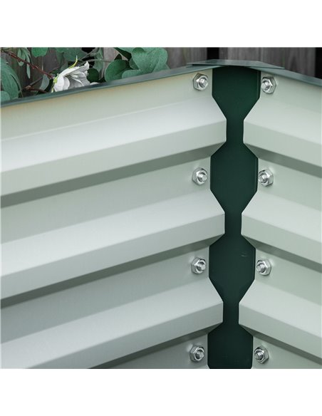Outsunny Set of 2 Raised Garden Bed, Outdoor Elevated Galvanised Planter Box for Flowers, Herbs, 60x60x30.5cm, Green 845-041V01G - pic 47226 | FastDaddyshop