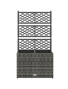Outsunny Garden PE Rattan Planter with Trellis 57x30x107 cm, Mixed Grey 867-187V00GG