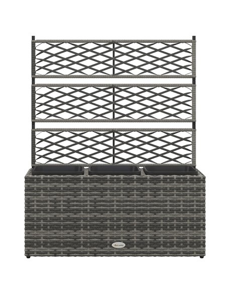 Outsunny Garden PE Rattan Planter with Trellis 84x30x107cm, Light Grey 867-186V00GG - pic 47254 | FastDaddyshop