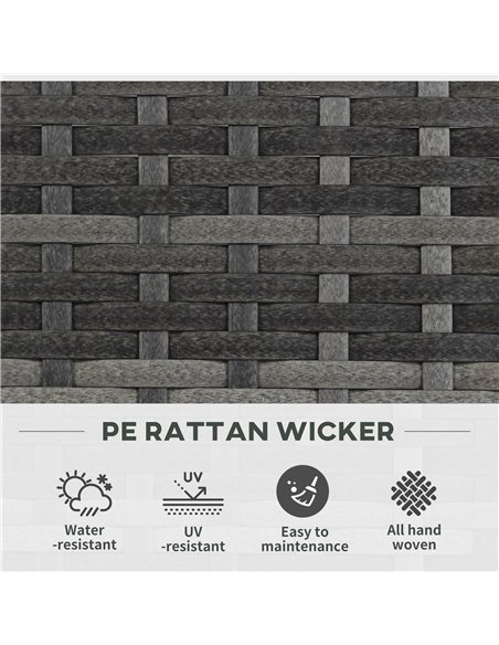 Outsunny 33L Garden PE Rattan Planter w/ Trellis, Free Standing Flower Raised Bed, Garden Planter for Climbing Plants, 84 x 30 x - pic 47260 | FastDaddyshop