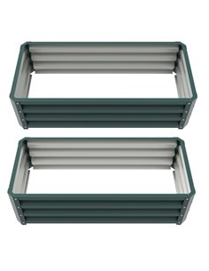 Outsunny Set of 2 Outdoor Planter Box 30x105x45cm, Green 84H-013V00GN