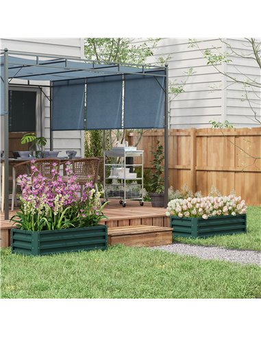 Outsunny Set of 2 Outdoor Planter Box 30x105x45cm, Green 84H-013V00GN