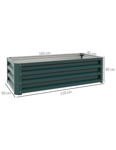 Outsunny Steel Raised Beds for Garden, Outdoor Planter Box, Set of 2, for Flowers, Herbs and Vegetables, Green 84H-013V00GN