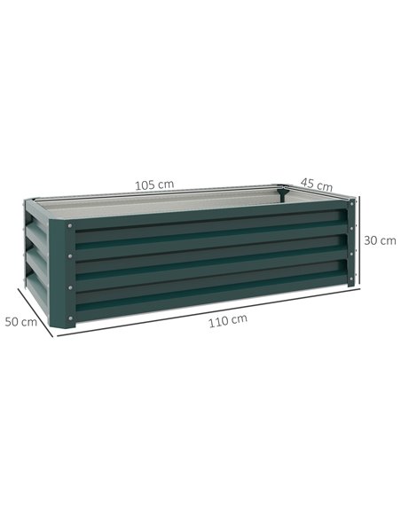 Outsunny Steel Raised Beds for Garden, Outdoor Planter Box, Set of 2, for Flowers, Herbs and Vegetables, Green 84H-013V00GN - pic 47265 | FastDaddyshop