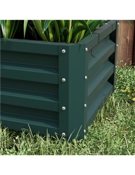 Outsunny Steel Raised Beds for Garden, Outdoor Planter Box, Set of 2, for Flowers, Herbs and Vegetables, Green 84H-013V00GN - pic 47270 | FastDaddyshop