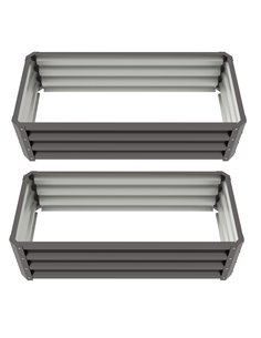 Outsunny Set of 2 Outdoor Planter Box 30x105x45cm, Dark Grey 84H-013V00CG