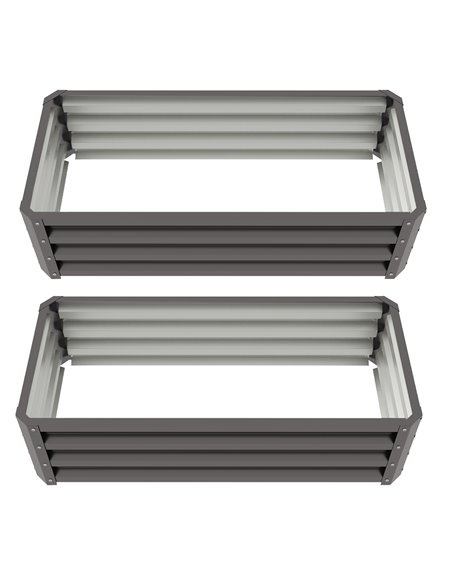Outsunny Set of 2 Outdoor Planter Box 30x105x45cm, Dark Grey 84H-013V00CG - pic 47272 | FastDaddyshop