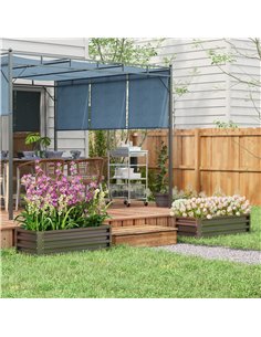 Outsunny Set of 2 Outdoor Planter Box 30x105x45cm, Dark Grey 84H-013V00CG 2