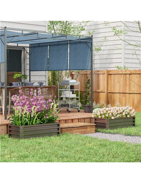 Outsunny Set of 2 Outdoor Planter Box 30x105x45cm, Dark Grey 84H-013V00CG - pic 47273 | FastDaddyshop