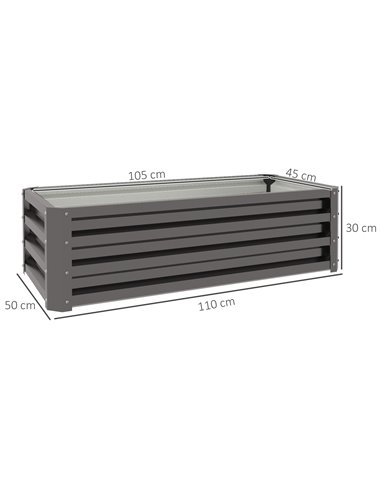 Outsunny Steel Raised Beds for Garden, Outdoor Planter Box, Set of 2, for Flowers, Herbs and Vegetables, Dark Grey 84H-013V00CG