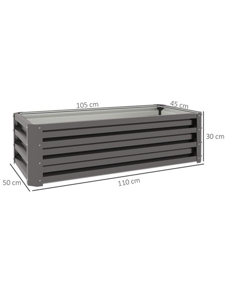Outsunny Steel Raised Beds for Garden, Outdoor Planter Box, Set of 2, for Flowers, Herbs and Vegetables, Dark Grey 84H-013V00CG - pic 47274 | FastDaddyshop